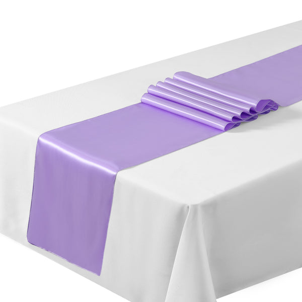 Satin Table Runners Chair Wedding Party Table Decoration - Lilac