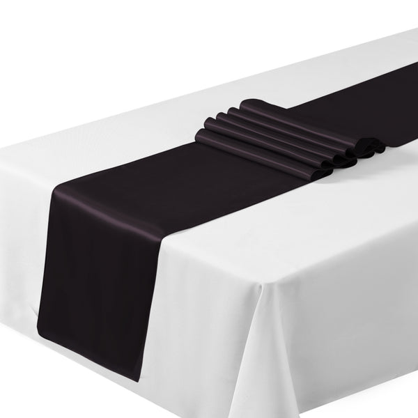 Satin Table Runners Chair Wedding Party Table Decoration - Plum