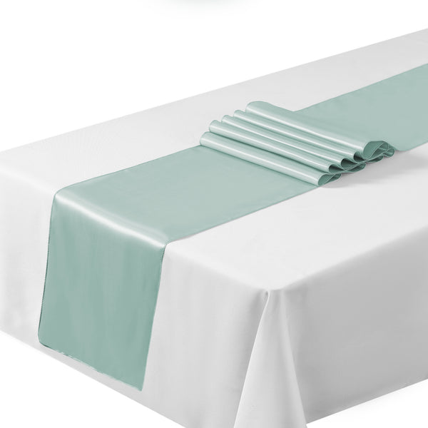 Satin Table Runners Chair Wedding Party Table Decoration - Dusty Green