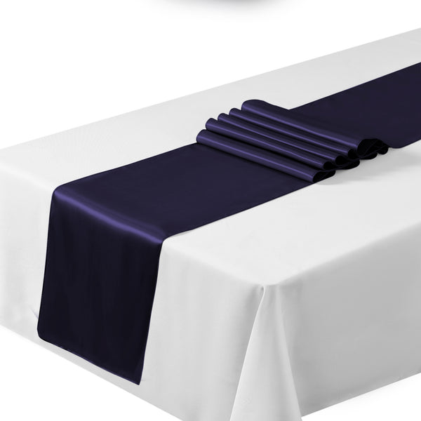 Satin Table Runners Chair Wedding Party Table Decoration - Navy Blue