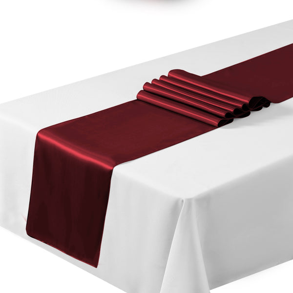 Satin Table Runners Chair Wedding Party Table Decoration - Burgundy