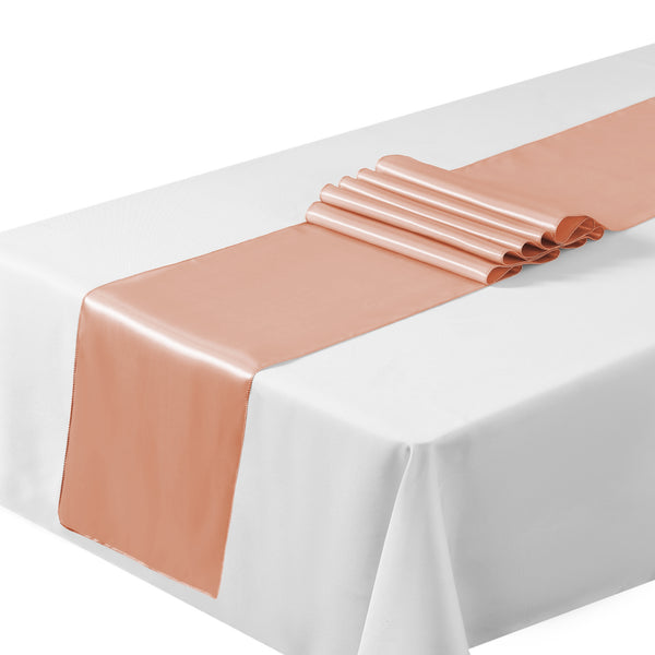 Satin Table Runners Chair Wedding Party Table Decoration - Peach