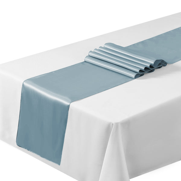 Satin Table Runners Chair Wedding Party Table Decoration - Dusty Blue