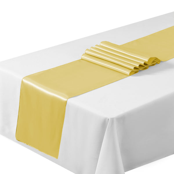 Satin Table Runners Chair Wedding Party Table Decoration - Yellow