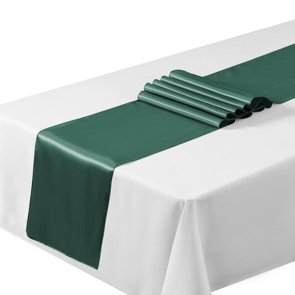 Satin Table Runners Chair Wedding Party Table Decoration - Hunter Green