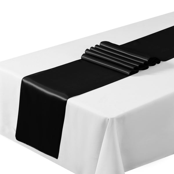 Satin Table Runners Chair Wedding Party Table Decoration - Black