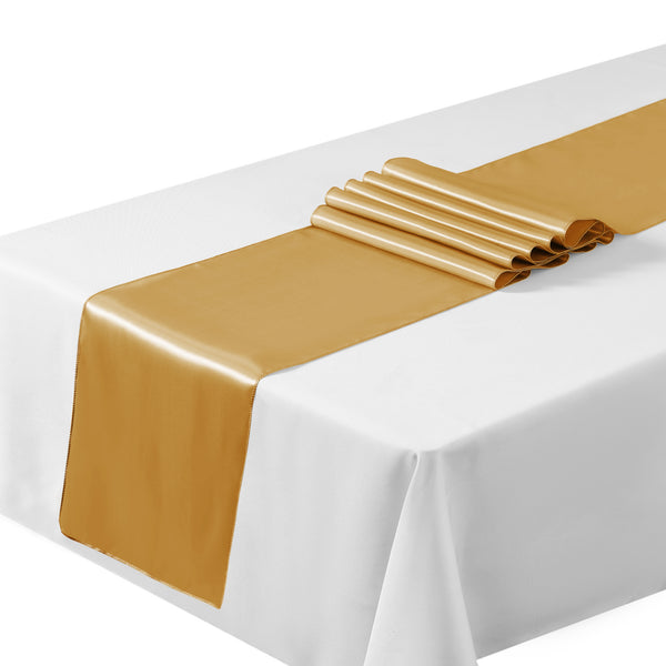 Satin Table Runners Chair Wedding Party Table Decoration - Gold