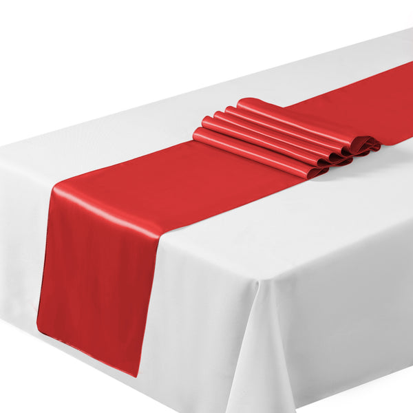 Satin Table Runners Chair Wedding Party Table Decoration - Red