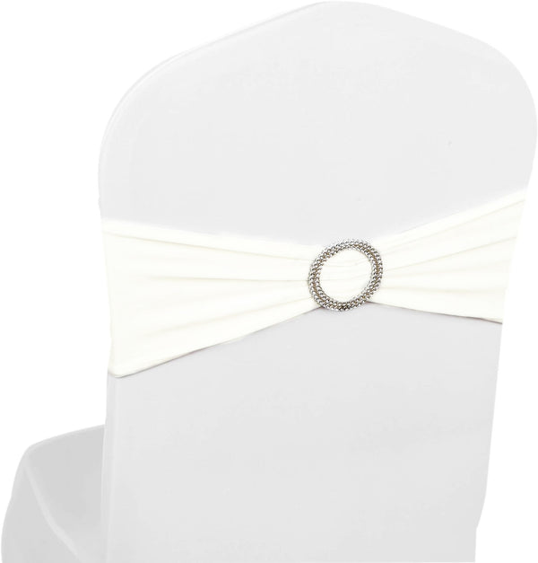 Elasticity Stretch Chair Cover Band - Off White
