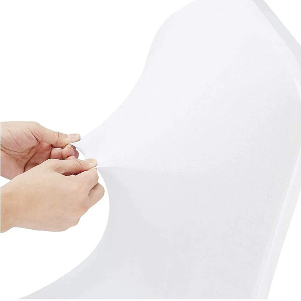 High Quality Standard 220 gsm - White Spandex Chair Cover Arched Front Chair Covers - Wedding Party Decor