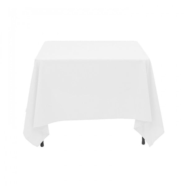 White 90''x90'' Square Polyester Table Cover Cloth Wedding Tablecloth