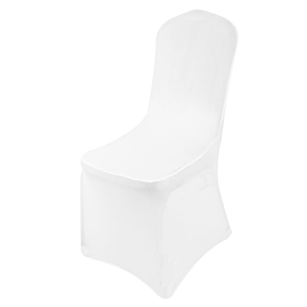 High Quality Standard 220 gsm - White Spandex Chair Cover Flat Front Chair Covers - Wedding Party Decor
