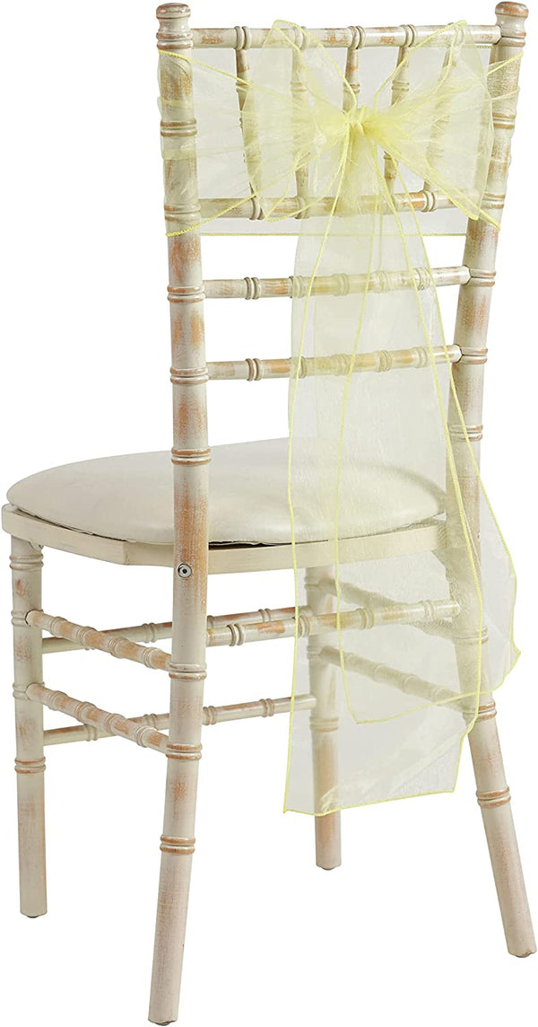 Organza Chair Bow Sashes - Yellow