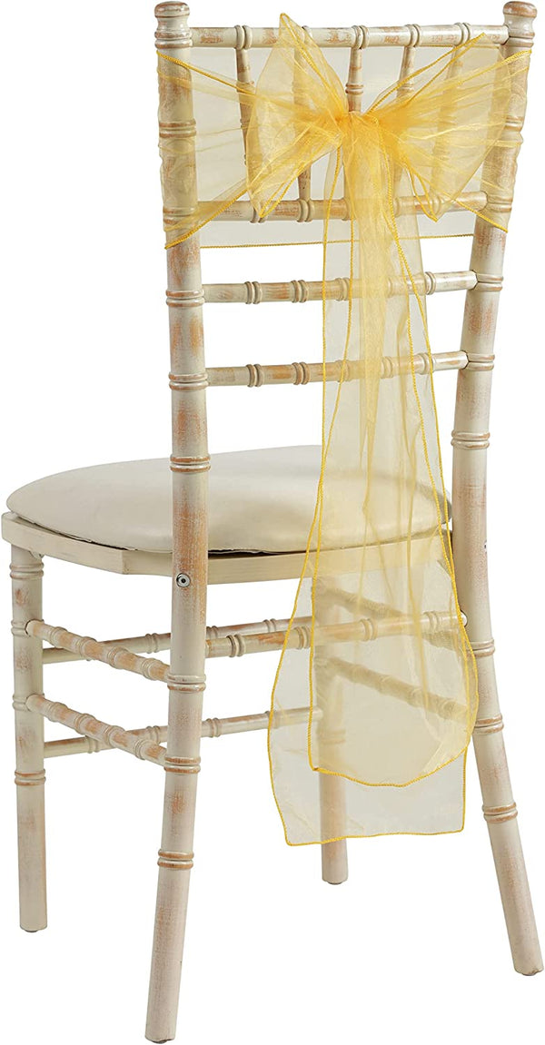 Organza Chair Bow Sashes - Gold