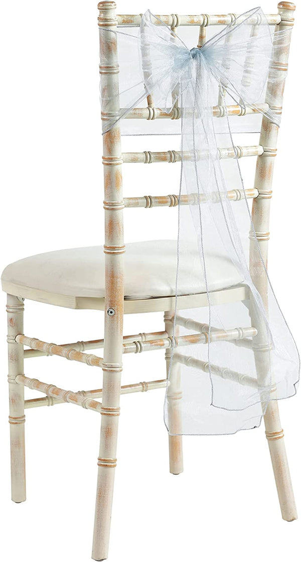 Organza Chair Bow Sashes - Silver