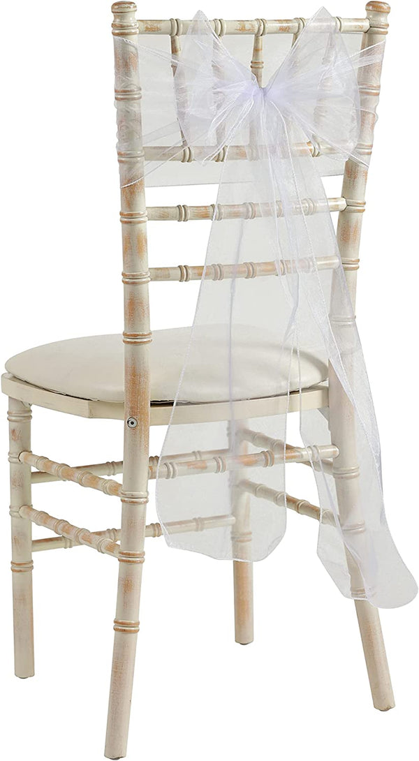 Organza Chair Bow Sashes - White