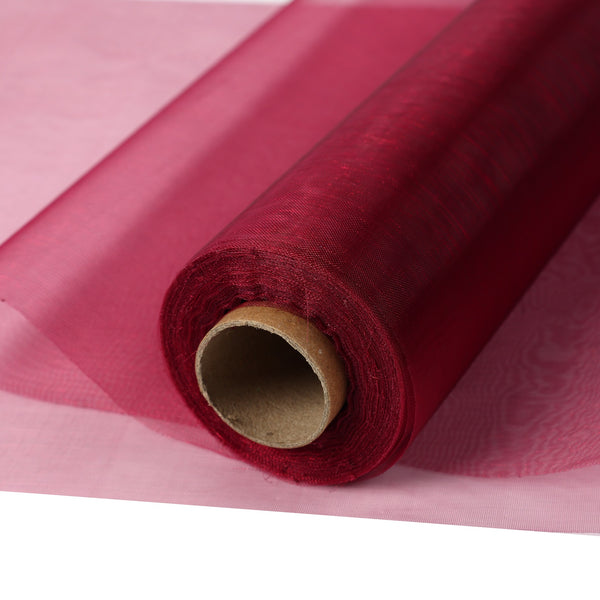 30M X 30CM Organza Roll Fabric - Burgundy