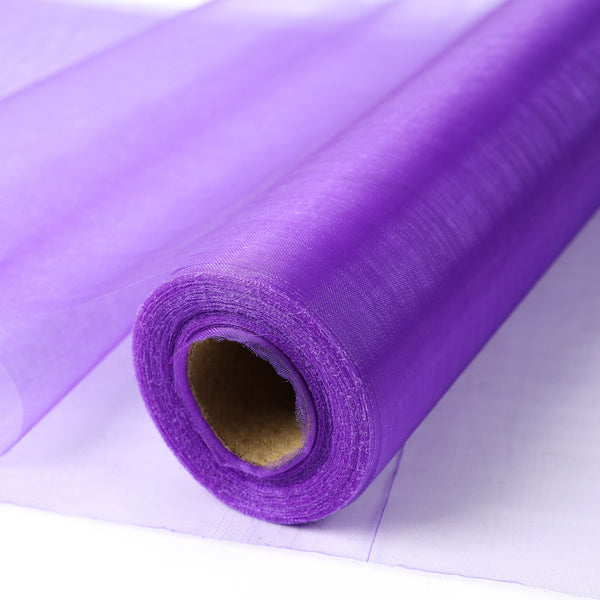 30M X 30CM Organza Roll Fabric - Dark Purple