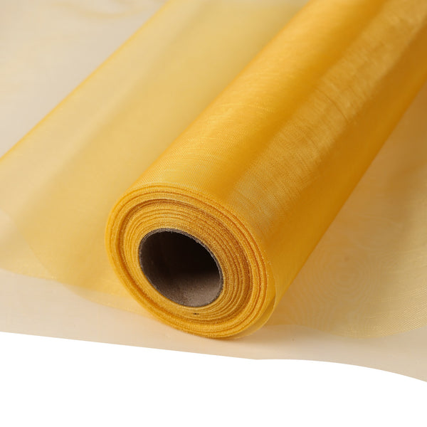 30M X 30CM Organza Roll Fabric - Gold