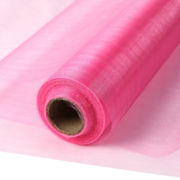 30M X 30CM Organza Roll Fabric - Hot Pink