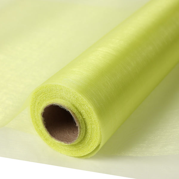 30M X 30CM Organza Roll Fabric - Lime Yellow