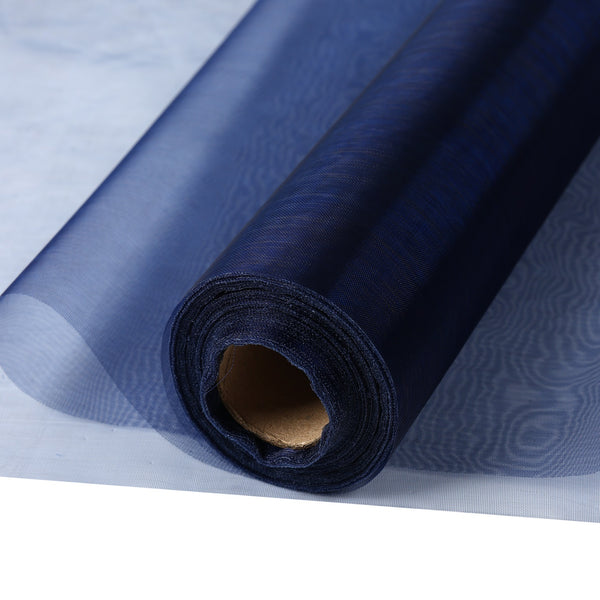 30M X 30CM Organza Roll Fabric - Navy Blue