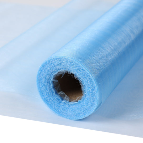 30M X 30CM Organza Roll Fabric - Pale Blue