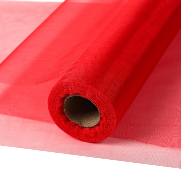 30M X 30CM Organza Roll Fabric - Red
