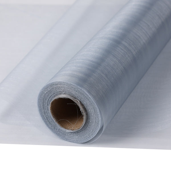 30M X 30CM Organza Roll Fabric - Silver