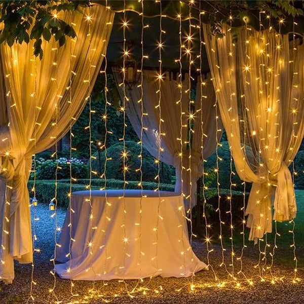 Christmas decor fairy lights Window Curtain Lights- 8 modes Twinkle Lights- 300Lights- Hanging Wedding Decor gift Xmas Indoor & Ourdoor