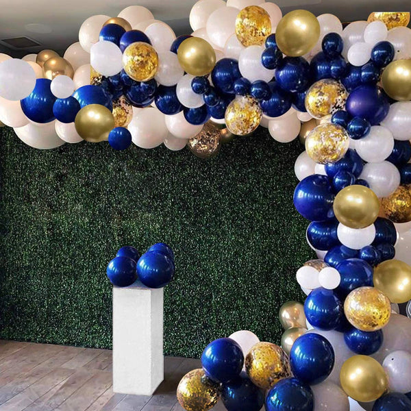 129Pcs Navy Blue Gold Balloon Arch Garland Kit - White Gold Confetti Balloons with Balloon Party Baby Shower Wedding Birthday Decorations
