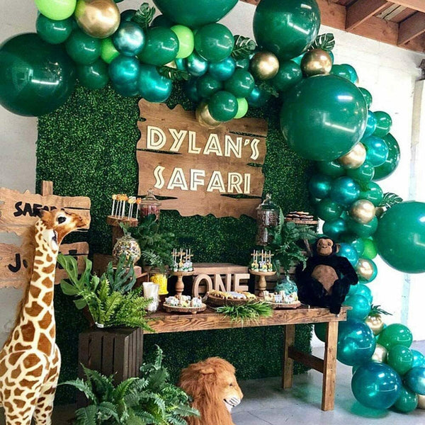 159 Pieces Jungle Theme Party Balloon Garland Arch Kit summer tropical party green balloon Latex Balloons Jurassic Forest Party decoration