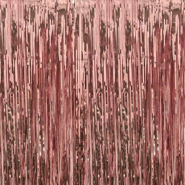 3m Rose Gold Self Adhesive Foil Fringe Tinsel Shimmer Curtain Door Wedding Happy Birthday Party DECORATIONS