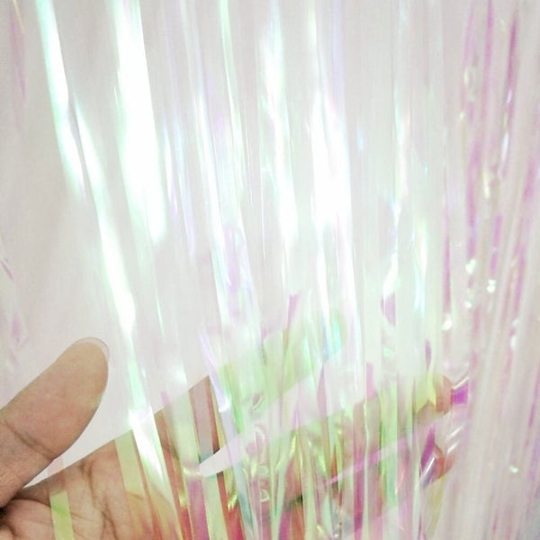 3m Unicorn Self Adhesive Foil Fringe Tinsel Shimmer Curtain Door Wedding Happy Birthday Party DECORATIONS