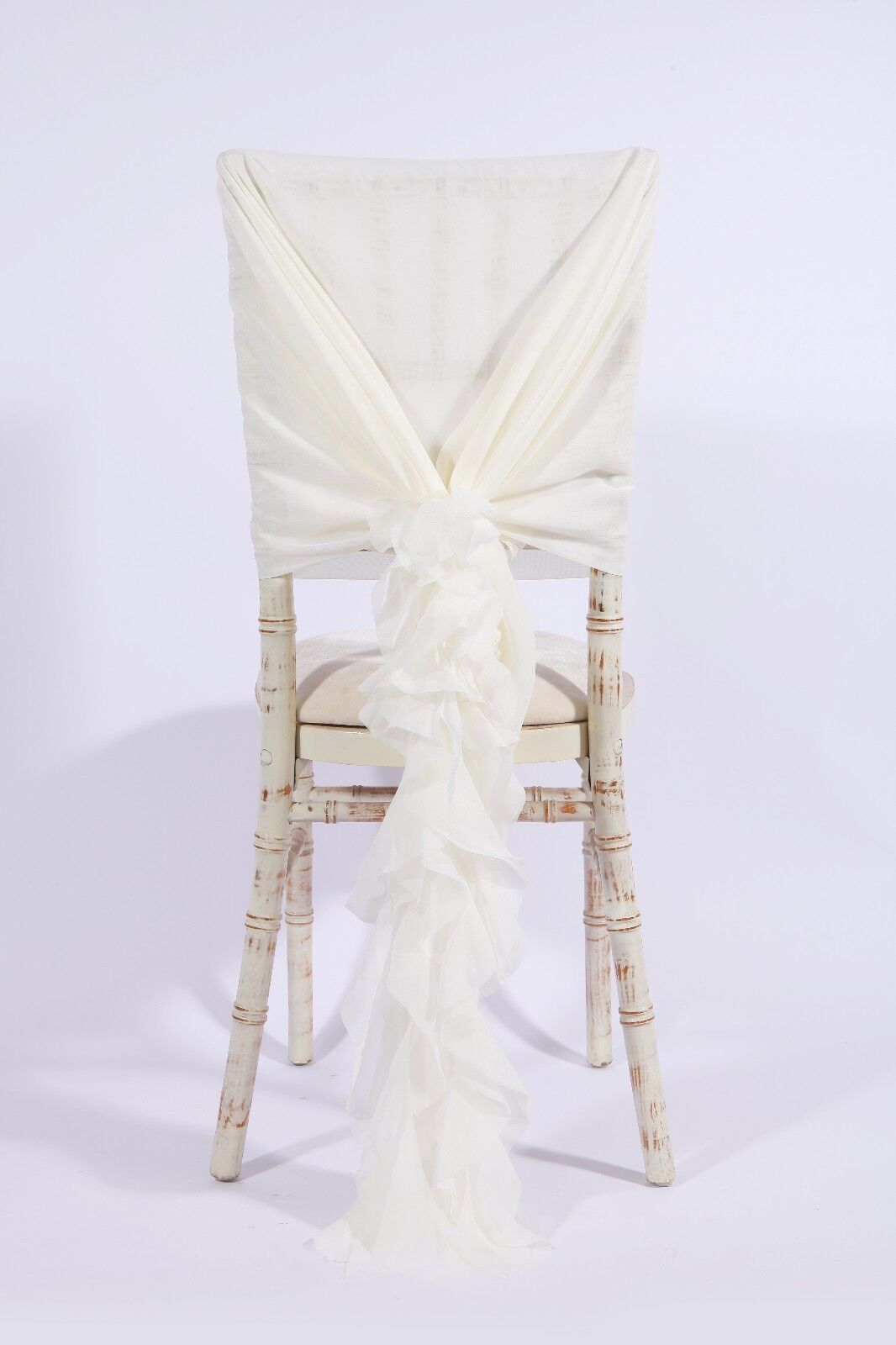 Luxry Chiffon Hoods With Ruffles Decor Chair Cover Sash Wedding Party ...